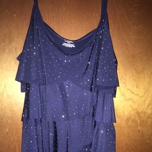 Blue sequined tank top